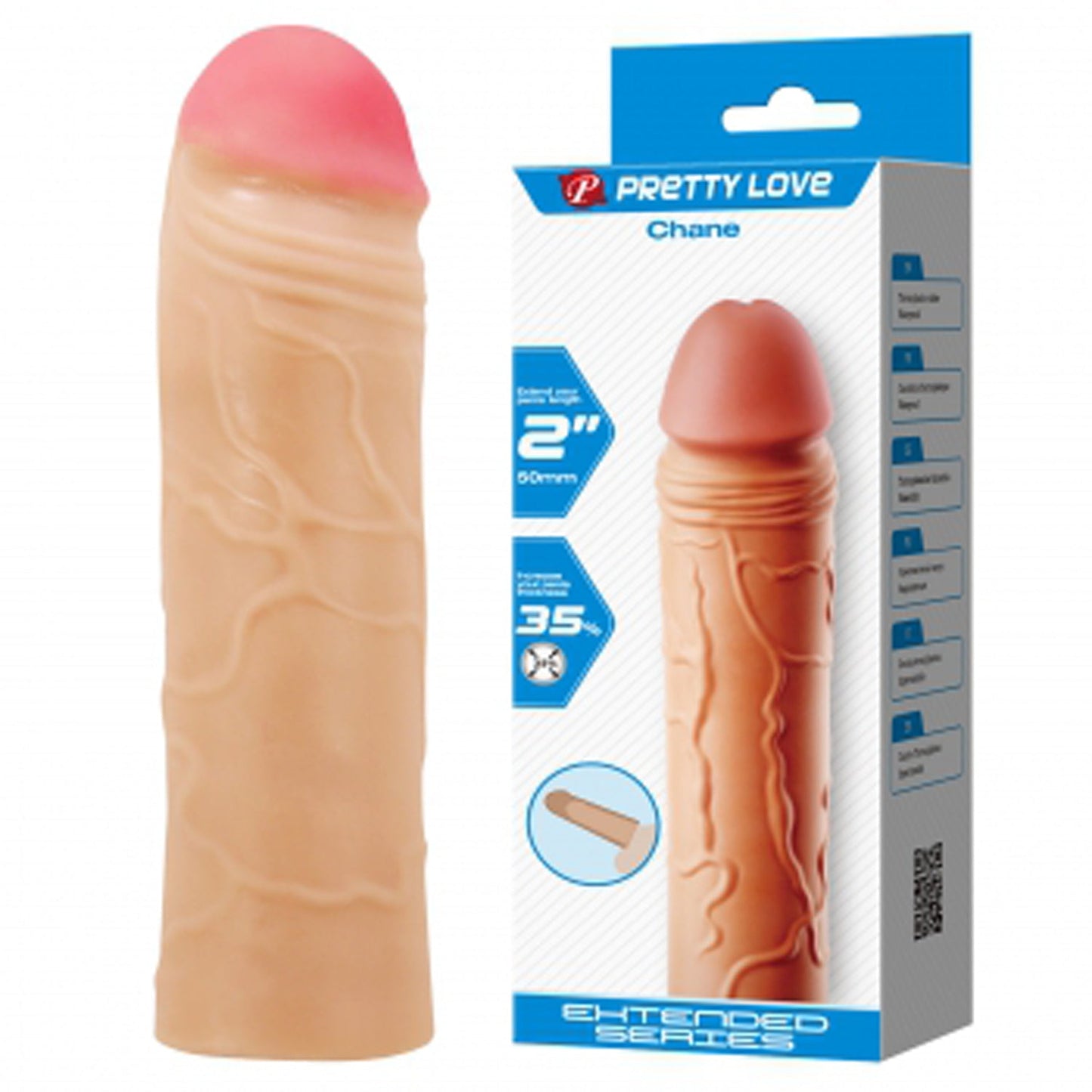 Chane 7.1 Inch Penis Extender Sleeve – Ultra Realistic Textured Sleeve > Sex Toys For Men > Penis Sleeves - Tophatter Daily Deals