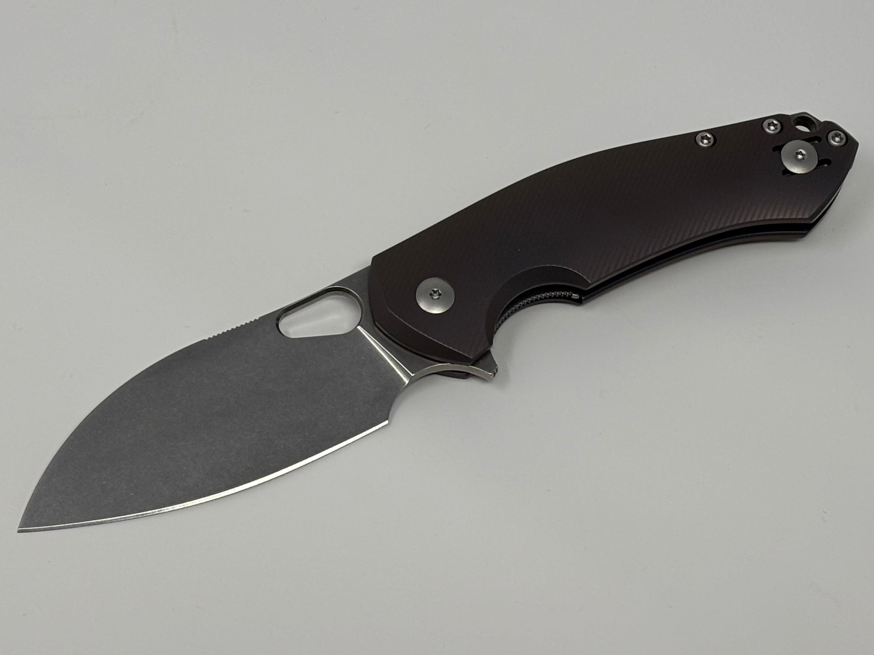 GiantMouse ACE Biblio XL - Purple and Bronze Anodized Titanium Handle - St. Nick's Knives Exclusive - CPM-Magnacut Collectors - Tophatter Daily Deals