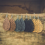 Set of Four Beautiful Carved Wood Earrings Earrings - Tophatter Daily Deals