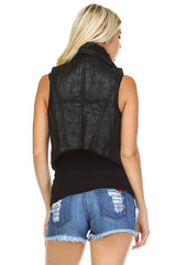 Women's Faux Fur Lined Moto Vest Jackets - Tophatter Daily Deals