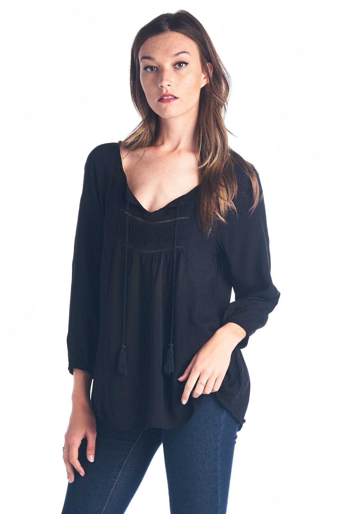 Women's Tassel Tie Loose Top Tops - Tophatter Daily Deals