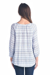 Women's Tassel Tie Printed Loose Top Tops - Tophatter Daily Deals