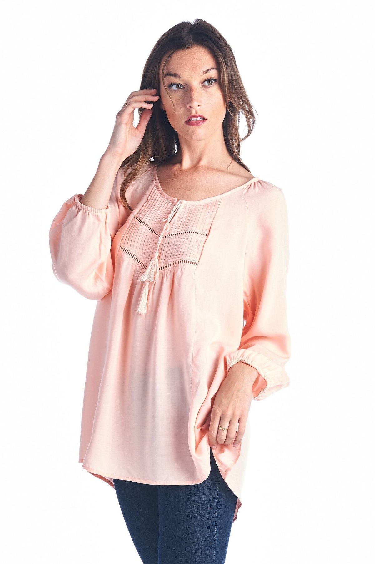 Women's Tassel Tie Loose Top Tops - Tophatter Daily Deals