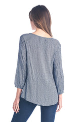 Women's Tassel Tie Printed Loose Top Tops - Tophatter Daily Deals