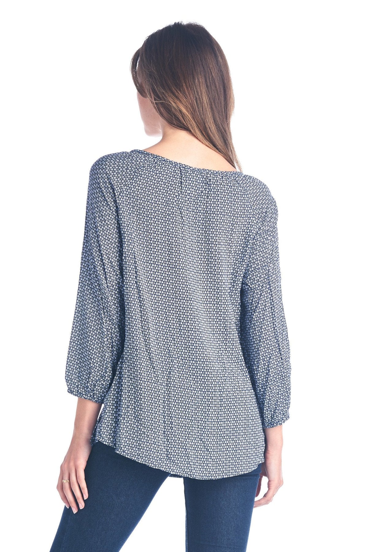 Women's Tassel Tie Printed Loose Top Tops - Tophatter Daily Deals
