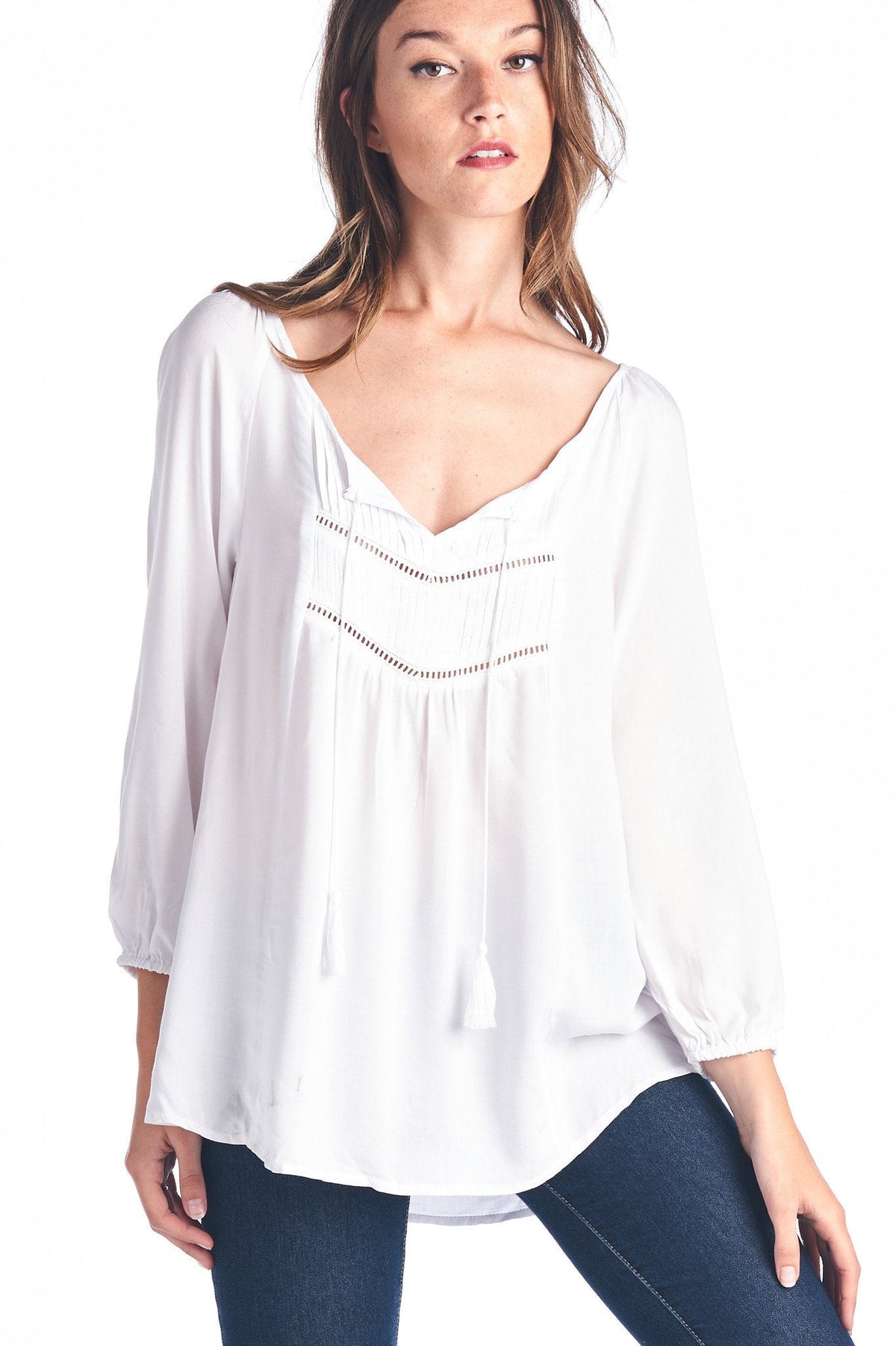 Women's Tassel Tie Loose Top Tops - Tophatter Daily Deals