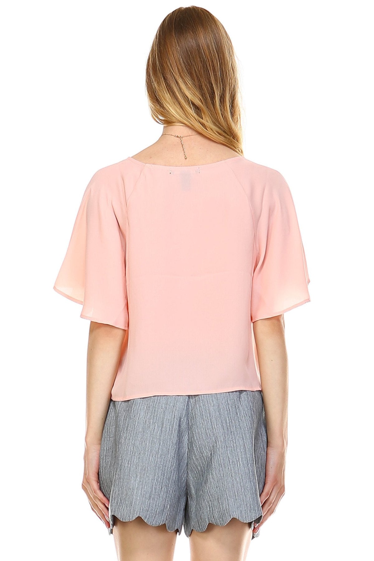 Women's Loose Cropped Chiffon Top Tops - Tophatter Daily Deals