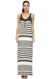 Women's Variegated Stripe Maxi Tank Dress Olive 10 Dresses / Maxi - Tophatter Daily Deals