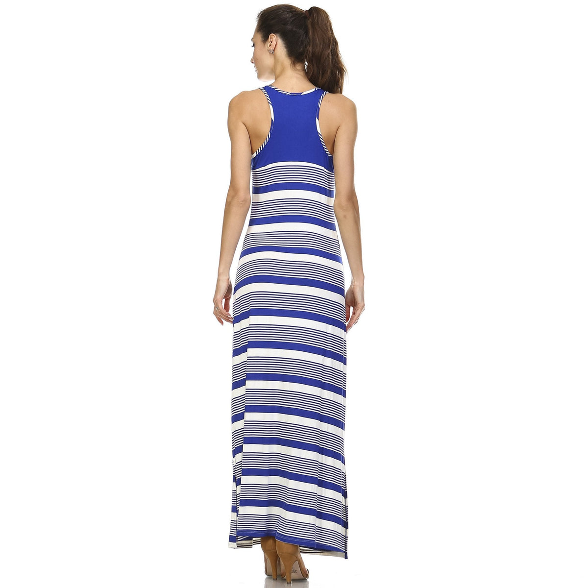 Women's Variegated Stripe Maxi Tank Dress Dresses / Maxi - Tophatter Daily Deals
