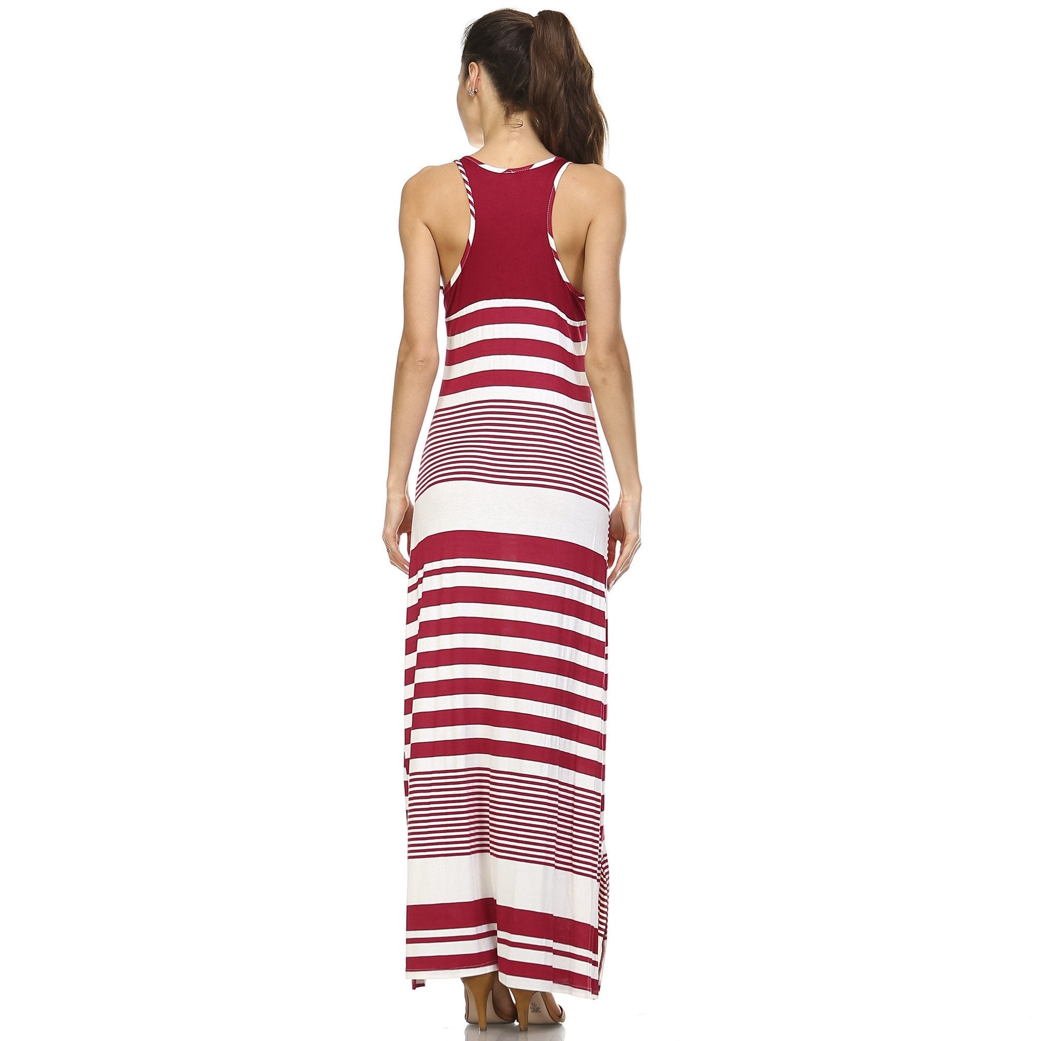 Women's Variegated Stripe Maxi Tank Dress Dresses / Maxi - Tophatter Daily Deals
