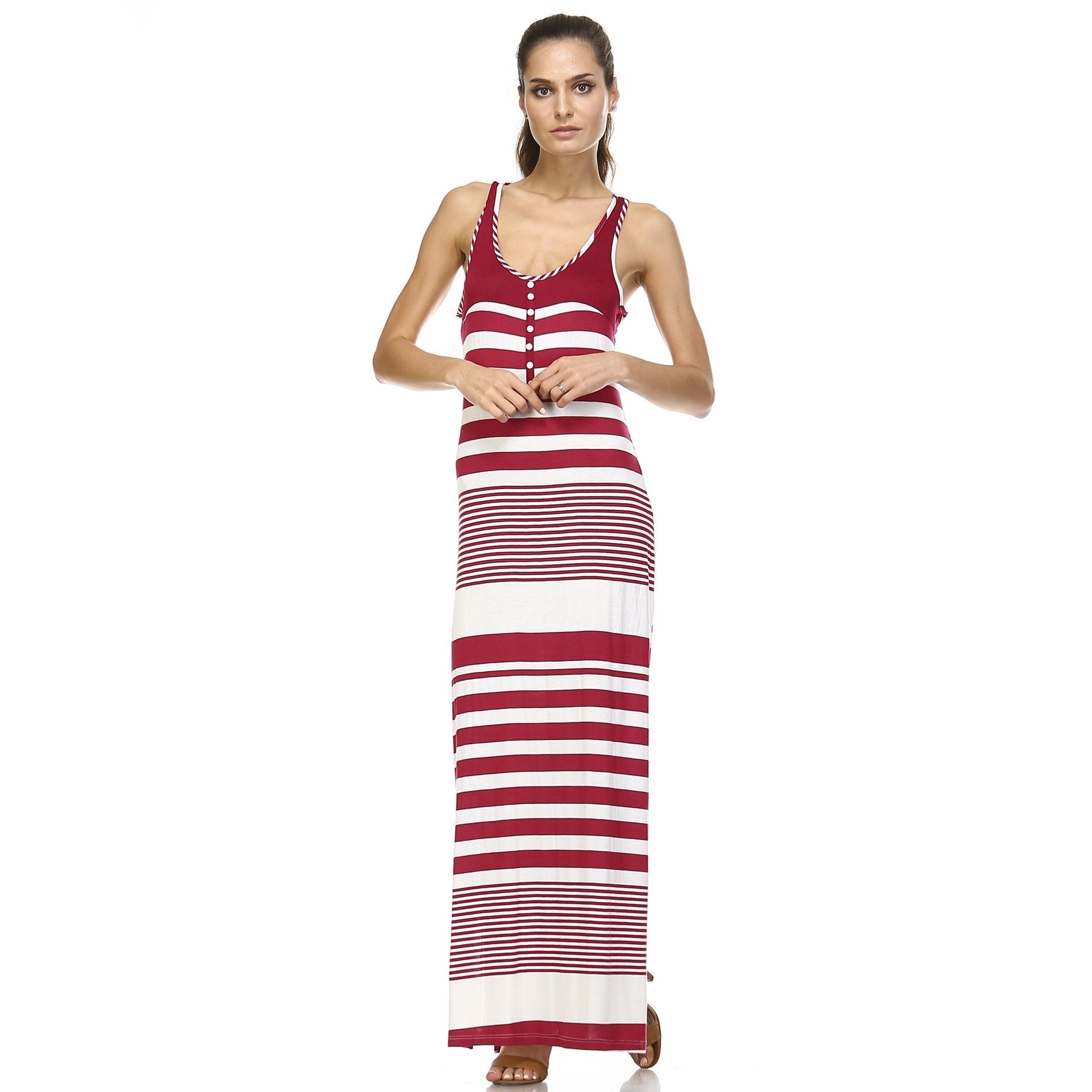 Women's Variegated Stripe Maxi Tank Dress Dresses / Maxi - Tophatter Daily Deals