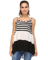 Women's Tiered Halter Stripe Tank Black 25 Tanks - Tophatter Daily Deals