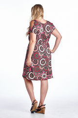 Women's Plus Size Cold Shoulder Tie Waist Dress with Floral Prints Plus Size / Dresses - Tophatter Daily Deals