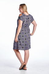 Women's Plus Size Cold Shoulder Tie Waist Dress with Floral Prints Plus Size / Dresses - Tophatter Daily Deals