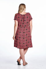 Women's Plus Size Cold Shoulder Tie Waist Dress with Floral Prints Plus Size / Dresses - Tophatter Daily Deals