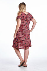 Women's Plus Size Cold Shoulder Tie Waist Dress with Floral Prints Plus Size / Dresses - Tophatter Daily Deals