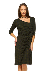 Women's 3/4 Three Quarter Sleeve Midi Dress with Geometric Pattern Dresses / Midi - Tophatter Daily Deals