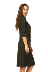 Women's 3/4 Three Quarter Sleeve Midi Dress with Geometric Pattern Dresses / Midi - Tophatter Daily Deals