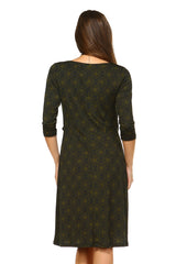 Women's 3/4 Three Quarter Sleeve Midi Dress with Geometric Pattern Dresses / Midi - Tophatter Daily Deals