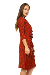 Women's 3/4 Three Quarter Sleeve Midi Dress with Geometric Pattern Dresses / Midi - Tophatter Daily Deals