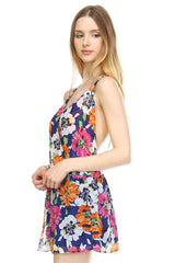 Women's Floral V-Neck Open Back Romper Romper - Tophatter Daily Deals
