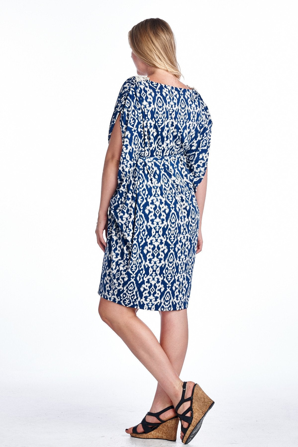 Women's Plus Size Ikat Printed Crochet Dress Plus Size / Dresses - Tophatter Daily Deals