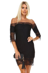 Women's Sheer Mesh Lace Dress Dresses / Mini - Tophatter Daily Deals