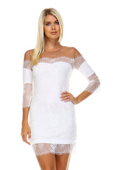 Women's Sheer Mesh Lace Dress Dresses / Mini - Tophatter Daily Deals