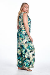 Women's Plus Size Tropical Print Sleeveless Jumpsuit Plus Size / Jumpsuit - Tophatter Daily Deals