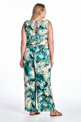 Women's Plus Size Tropical Print Sleeveless Jumpsuit Plus Size / Jumpsuit - Tophatter Daily Deals
