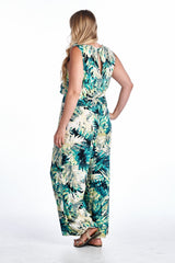 Women's Plus Size Tropical Print Sleeveless Jumpsuit Plus Size / Jumpsuit - Tophatter Daily Deals
