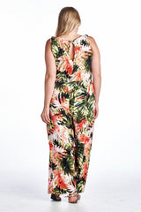 Women's Plus Size Tropical Print Sleeveless Jumpsuit Plus Size / Jumpsuit - Tophatter Daily Deals
