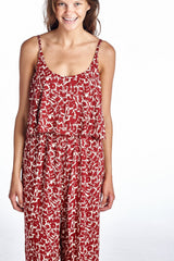 Women's Sleeveless Jumpsuit with Ruffles and Elastic Waistline Jumpsuit - Tophatter Daily Deals