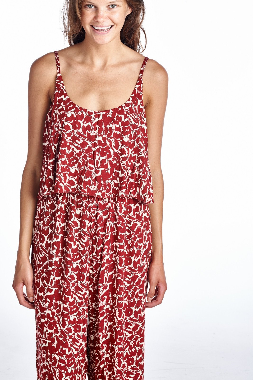 Women's Sleeveless Jumpsuit with Ruffles and Elastic Waistline Jumpsuit - Tophatter Daily Deals