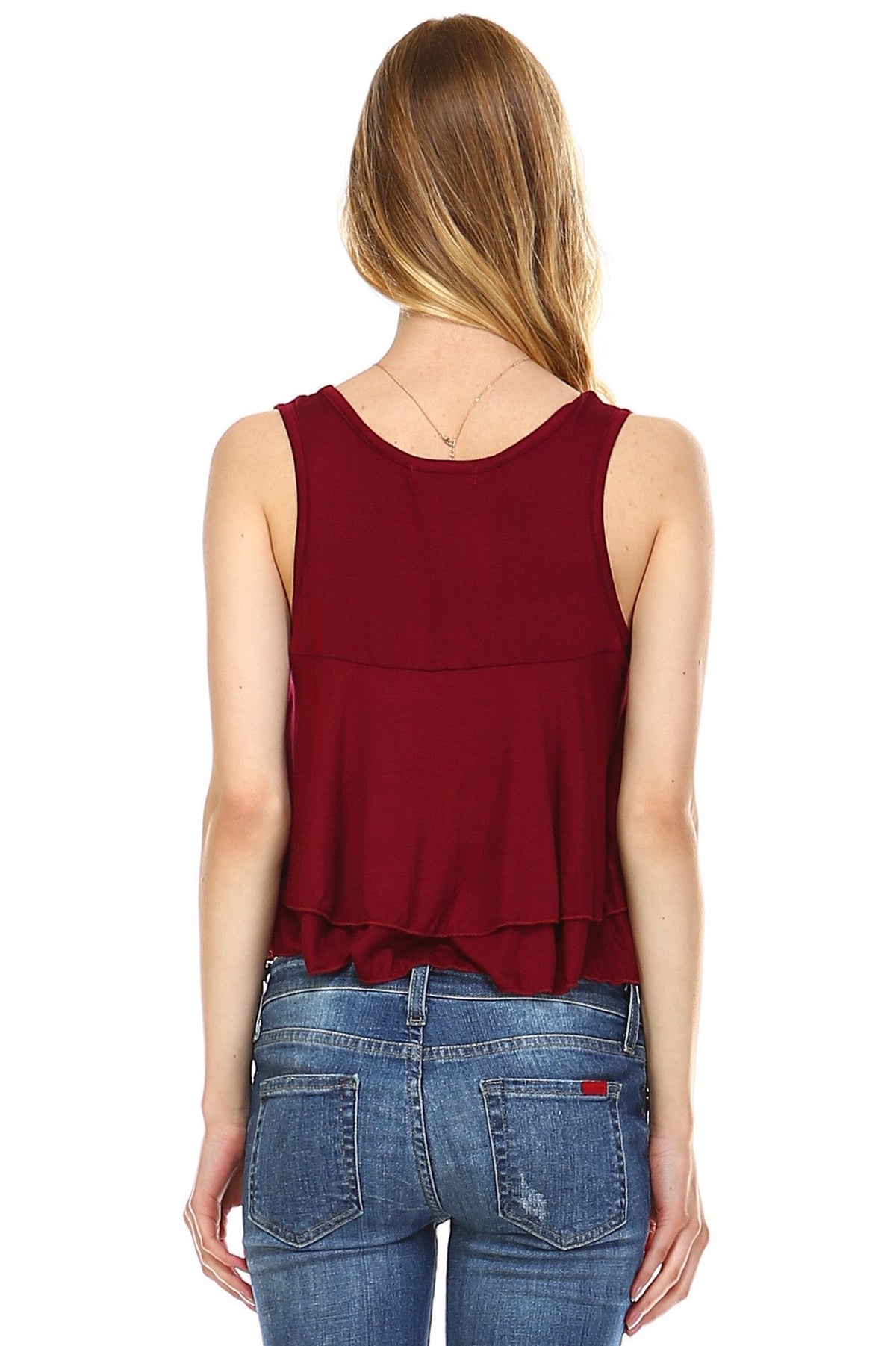 Women's Double Layer Loose Crop Tank Tanks - Tophatter Daily Deals