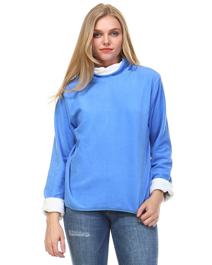 Women's Turtleneck Sweater Blue 41 Sweater - Tophatter Daily Deals