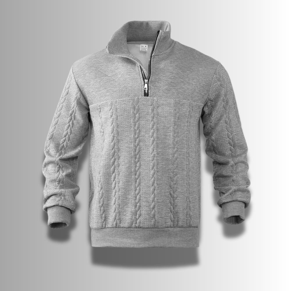 Warm Classic Men's Merino Quarter Zip Sweater – Cable, Wool - Tophatter Daily Deals