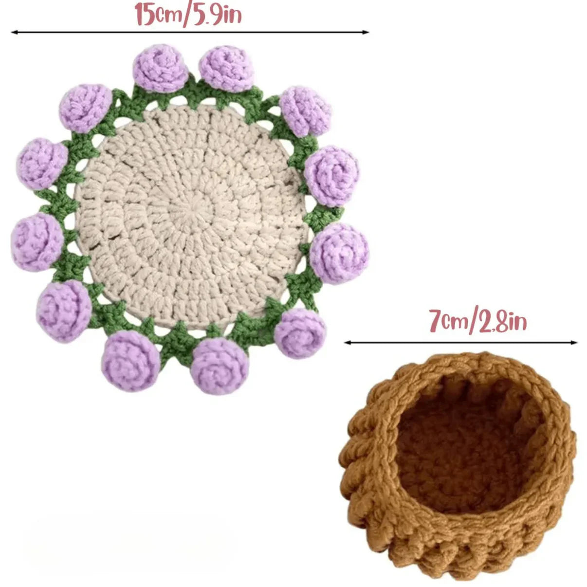 Handmade Crochet Coaster Lilac - Tophatter Daily Deals