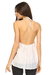 Women's Embroider Detail Halter Tank Tanks - Tophatter Daily Deals