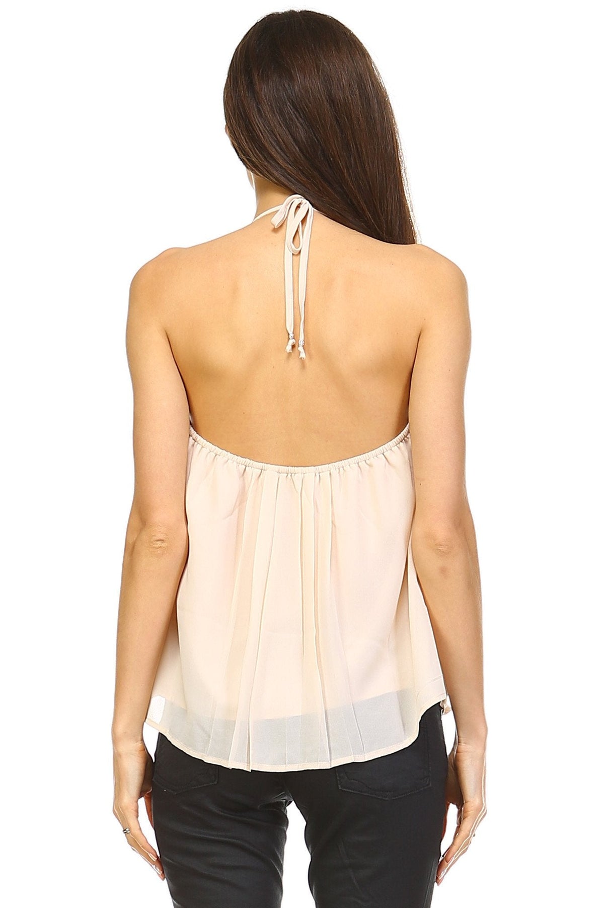 Women's Embroider Detail Halter Tank Tanks - Tophatter Daily Deals