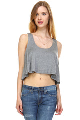 Women's Solid Color Loose Crop Tank Grey 14 Tanks - Tophatter Daily Deals