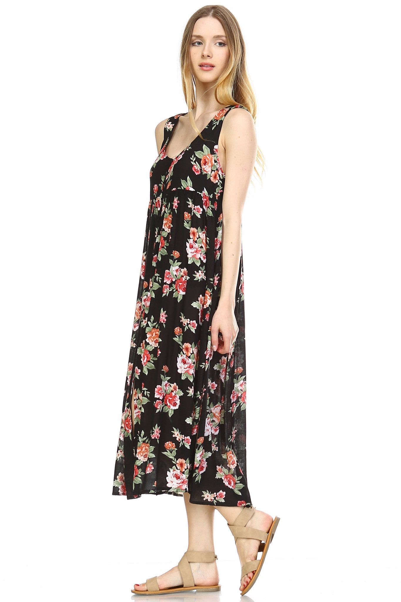 Women's Button Down Floral Maxi Dress Dresses / Maxi - Tophatter Daily Deals