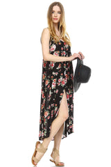 Women's Button Down Floral Maxi Dress Small Black Combo 1 Dresses / Maxi - Tophatter Daily Deals