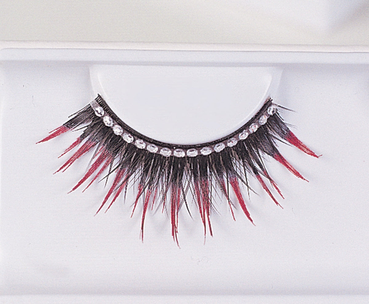 Eyelashes Black with Red Rhinestone Costume Accessories - Tophatter Daily Deals