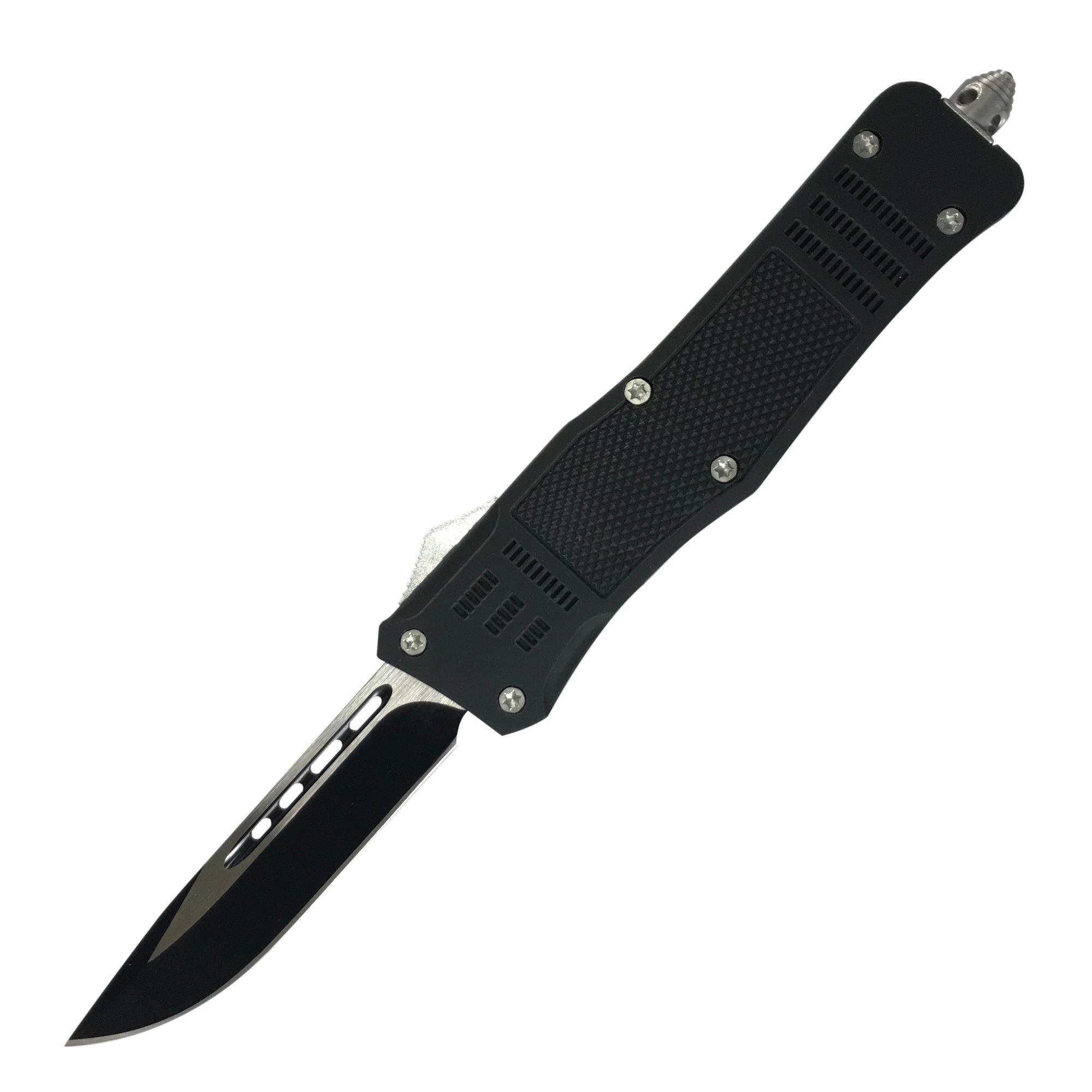 Automatic OTF Knife w/ Belt Clip - Tophatter's Inc. Daily Deals Online Black Knife - Tophatter Daily Deals