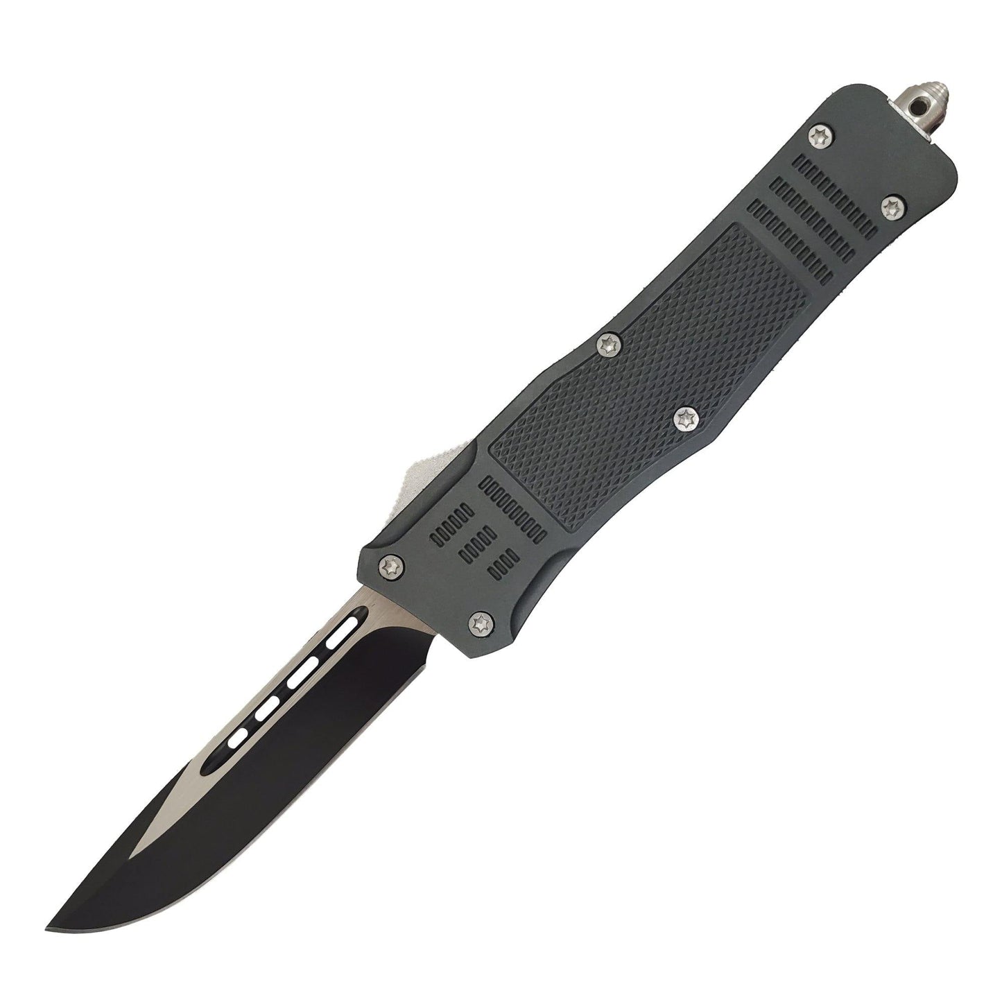 Automatic OTF Knife w/ Belt Clip Large Gray Knife - Tophatter Daily Deals