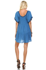 Women's Embroidered Detail Loose Boho Dress Dresses / Mini - Tophatter Daily Deals
