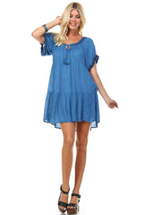 Women's Embroidered Detail Loose Boho Dress Dresses / Mini - Tophatter Daily Deals