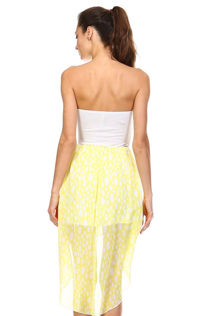 Women's Mixed Media Hi-Low Strapless Dress Dresses / Mini - Tophatter Daily Deals