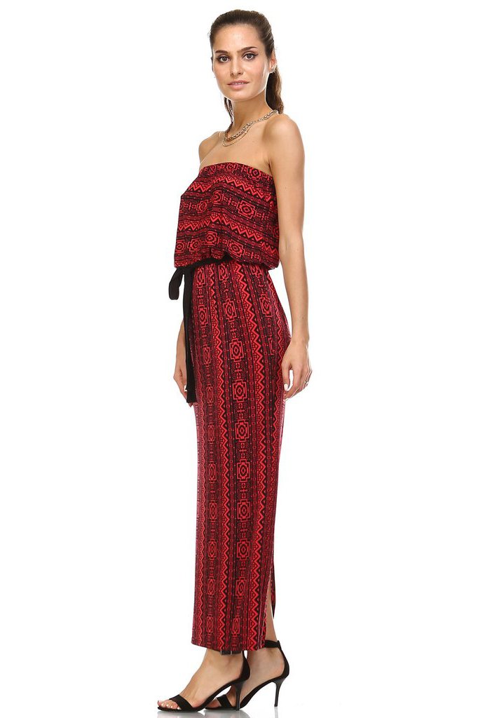 Women's Printed Strapless Maxi Dress Dresses / Maxi - Tophatter Daily Deals